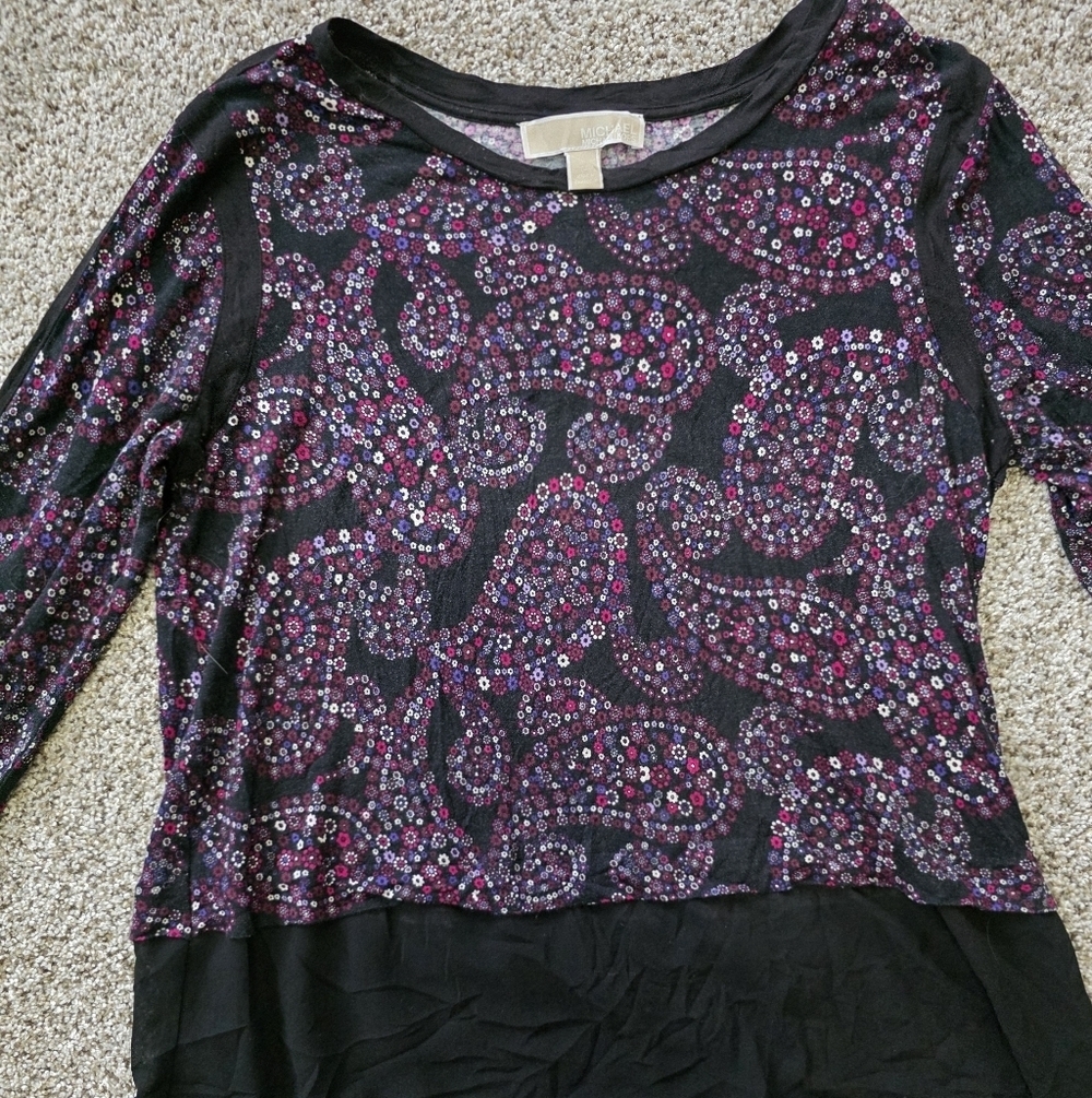 Michaels Black and Pink Paisley Top